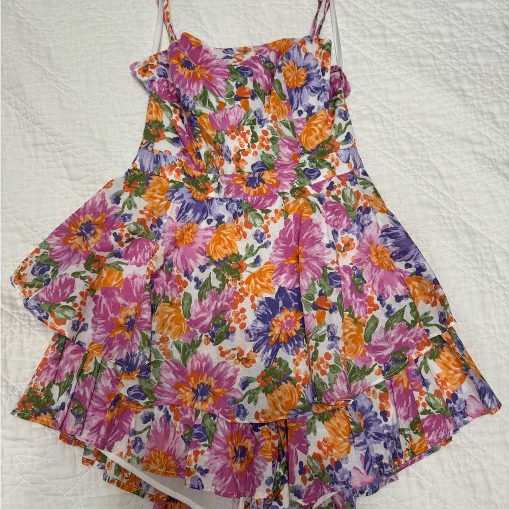 Floral romper with open back